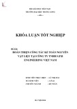 Khóa luận tốt nghiệp chuyên ngành Kế toán: Hoàn thiện công tác kế toán nguyên vật liệu tại Công ty TNHH S.P.B Engineering Việt Nam