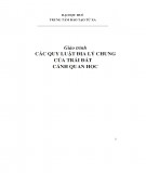 Giáo trình Các quy luật địa lý chung của Trái Đất - Cảnh quan học: Phần 1