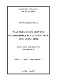 Tóm tắt Luận văn Thạc sĩ Kinh tế: Phát triển nguồn nhân lực ngành Giáo dục huyện Quảng Ninh, tỉnh Quảng Bình