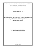 Luận văn Thạc sĩ Kế toán: Kế toán doanh thu, chi phí và kết quả kinh doanh tại Công ty Cổ phần Dược phẩm Thịnh Vượng Chung