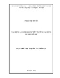 Luận văn Thạc sĩ Quản trị nhân lực: Tạo động lực cho giảng viên Trường Cao đẳng Du lịch Hà Nội