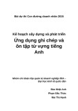 Đề tài: Kế hoạch xây dựng và phát triển ứng dụng ghi chép và ôn tập từ vựng tiếng Anh