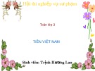 Hội thi nghiệp vụ sư phạm Toán 3: Tiền Việt Nam