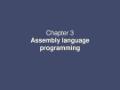 Lecture Microcomputer principles and applications - Chapter 3: Assembly language programming