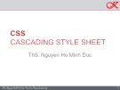 Bài giảng CSS (Cascading Style Sheet) - ThS. Nguyễn Hồ Minh Đức
