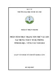 Luận văn tốt nghiệp Dược sĩ chuyên khoa cấp I: Phân tích thực trạng tồn trữ vắc xin tại Trung tâm Y tế dự phòng tỉnh Bà Rịa - Vũng Tàu năm 2015