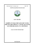 Luận án Tiến sĩ Dược học: Nghiên cứu bào chế Nano nhũ tương nhỏ mắt Diclofenac và bước đầu đánh giá sinh khả dụng của chế phẩm