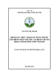 Luận văn Dược sĩ Chuyên khoa cấp I: khảo sát thực trạng sử dụng thuốc cho bệnh nhân nội trú tại Bệnh viện Đa khoa thành phố Vinh năm 2015