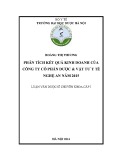 Luận văn tốt nghiệp Dược sĩ chuyên khoa cấp I: Phân tích kết quả kinh doanh của Công ty Cổ phần Dược & Vật tư y tế Nghệ An năm 2015