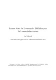 Lecture notes for Econometrics 2002