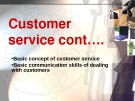 Lecturte Logistics management - Chapter: Customer service