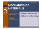 Lecture Mechanics of materials (Third edition) - Chapter 5: Analysis and design of beams for bending