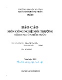 Báo cáo môn Công nghệ môi trường: Ô nhiễm nước