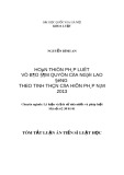 Tóm tắt luận án Tiến sĩ Luật học: Hoàn thiện pháp luật về bảo đảm quyền của người lao động theo tinh thần của Hiến pháp năm 2013