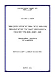 Tóm tắt luận văn Thạc sĩ Luật học: Thẩm quyền xét xử sơ thẩm các vụ án dân sự theo cấp xét xử của Tòa án nhân dân qua thực tiễn tỉnh Thừa thiên - Huế