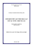 Tóm tắt luận văn Thạc sĩ Luật học: Chế định thừa kế theo bộ Luật Dân sự nước CHDCND Lào