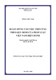 Tóm tắt luận văn Thạc sĩ Luật học: Di sản dùng vào việc thờ cúng theo quy định của pháp luật Việt Nam hiện hành