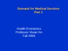 Lecture Health economics - Chapter 3: Demand for medical services (Part 1)