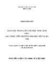 Tóm tắt luận văn Thạc sĩ Luật học: Giáo dục pháp luật cho học sinh, sinh viên - Qua thực tiễn trường Đại học Nội vụ Hà Nội