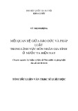 Tóm tắt luận văn Thạc sĩ Luật học: Mối quan hệ giữa đạo đức và pháp luật trong lĩnh vực hôn nhân gia đình ở nước ta hiện nay