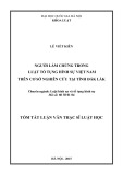 Toán tắt luận văn Thạc sĩ Luật học: Người làm chứng trong luật tố tụng Hình sự Việt Nam trên cơ sở nghiên cứu tại tỉnh Đắk Lắk