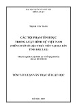 Tóm tắt luận văn Thạc sĩ Luật học: Các tội phạm tình dục trong luật Hình sự Việt Nam (Trên cơ sở số liệu của Tòa án nhân dân tỉnh Đắk Lăk)