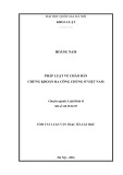 Tóm tắt luận văn Thạc sĩ Luật học: Pháp luật về chào bán chứng khoán ra công chúng ở Việt Nam