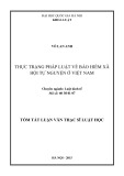 Tóm tắt luận văn Thạc sĩ Luật học: Thực trạng pháp luật về bảo hiểm xã hội tự nguyện ở Việt Nam