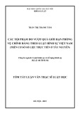 Tóm tắt luận văn Thạc sĩ Luật học: Các tội phạm do vượt quá giới hạn phòng vệ chính đáng theo luật hình sự Việt Nam