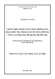 Toán tắt luận văn Thạc sĩ Luật học: Những biện pháp ngăn chặn trong giai đoạn điều tra theo luật tố tụng hình sự (Trên cơ sở số liệu thực tiễn địa bàn tỉnh Đắk Lắk)