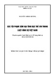 Tóm tắt luận văn Thạc sĩ Luật học: Các tội phạm xâm hại tình dục trẻ em trong Luật hình sự Việt Nam