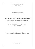 Toán tắt luận văn Thạc sĩ Luật học: Bảo đảm quyền con người của phạm nhân theo pháp luật Việt Nam