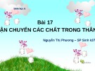 Bài giảng Sinh học 6: Vận chuyển các chất trong thân