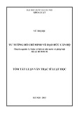 Tóm tắt luận văn thạc sĩ luật học: Tư tưởng Hồ Chí Minh về đạo đức cán bộ