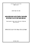 Tóm tắt luận văn thạc sĩ luật học: Hoàn thiện pháp luật về quản lý nhà nước đỗi với hợp tác xã ở Việt Nam hiện nay