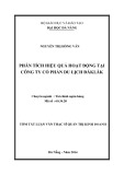 Tóm tắt luận văn Thạc sĩ Quản trị kinh doanh: Phân tích hiệu quả hoạt động tại Công ty Cổ phần du lịch ĐăkLăk