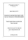 Tóm tắt luận văn Thạc sĩ Quản trị kinh doanh: Đánh giá thành tích nhân viên tại Cục Hải quan tỉnh Bình Định