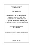 Tóm tắt luận văn Thạc sĩ Quản trị kinh doanh: Quản trị rủi ro tín dụng trong hoạt động cho vay ngắn hạn đối với doanh nghiệp nhỏ và vừa tại Ngân hàng Thương mại cổ phần Quân Đội- CN Đắklắk