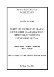 Tóm tắt luận văn Thạc sĩ Quản trị kinh doanh: Nghiên cứu cấu trúc vốn của các doanh nghiệp ngành khoáng sản niêm yết trên thị trường chứng khoán Việt Nam