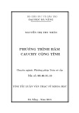 Tóm tắt luận văn Thạc sĩ Khoa học: Phương trình hàm Cauchy cộng tính