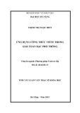 Tóm tắt luận văn Thạc sĩ Khoa học: Ứng dụng công thức Viète trong giải toán bậc phổ thông