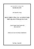 Tóm tắt luận văn Thạc sĩ Kinh tế: Hoàn thiện công tác an sinh xã hội trên địa bàn tỉnh Quảng Nam