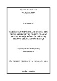 Tóm tắt luận văn Thạc sĩ Tài chính ngân hàng: Nghiên cứu nhân tố ảnh hưởng đến chính sách chi trả cổ tức của các doanh nghiệp niêm yết trên thị trường chứng khoán Hà Nội