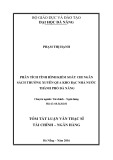 Tóm tắt luận văn Thạc sĩ Tài chính ngân hàng: Phân tích tình hình kiểm soát chi ngân sách thường xuyên qua Kho bạc nhà nước thành phố Đà Nẵng