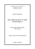 Tóm tắt luận văn Thạc sĩ Kinh tế: Phát triển kinh tế tư nhân tỉnh Nghệ An