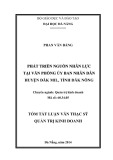 Tóm tắt luận văn thạc sĩ Quản trị kinh doanh: Phát triển nguồn nhân lực tại Văn phòng ủy ban nhân dân huyện Đắk Mil, tỉnh Đắk Nông