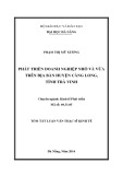 Tóm tắt luận văn Thạc sĩ Kinh tế: Phát triển doanh nghiệp nhỏ và vừa trên địa bàn huyện Càng Long, tỉnh Trà Vinh