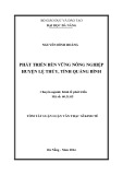 Tóm tắt luận văn Thạc sĩ Kinh tế: Phát triển bền vững nông nghiệp huyện Lệ Thủy, tỉnh Quảng Bình