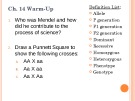 Lecture AP Biology - Chapter 14: Mendel and the gene idea