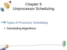 Lecture Operating system principles - Chapter 9: Uniprocessor scheduling